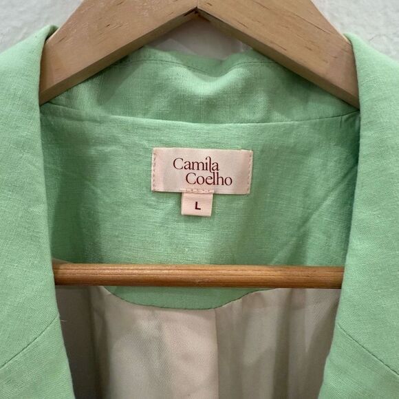 NWT Camila Coelho Revolve Adah Blazer Jacket Soft Mint Blue Women's Large - Picture 10 of 14